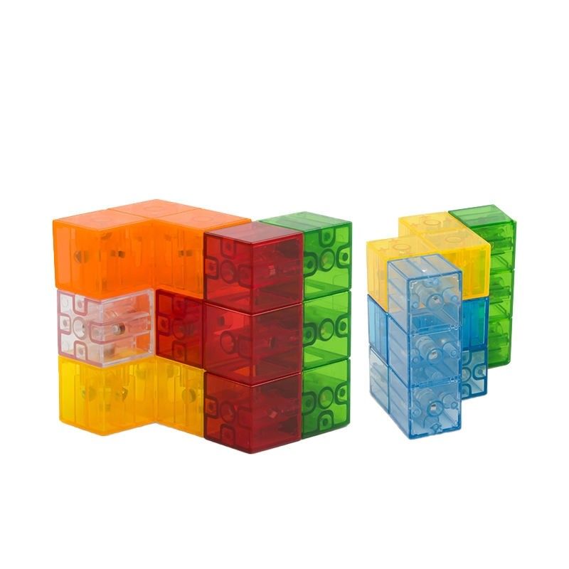 3 boyutlu manyetik Rubik'in küpü Çocuklar için 7 farklı şekilden oluşan manyetik bulmaca küpleri