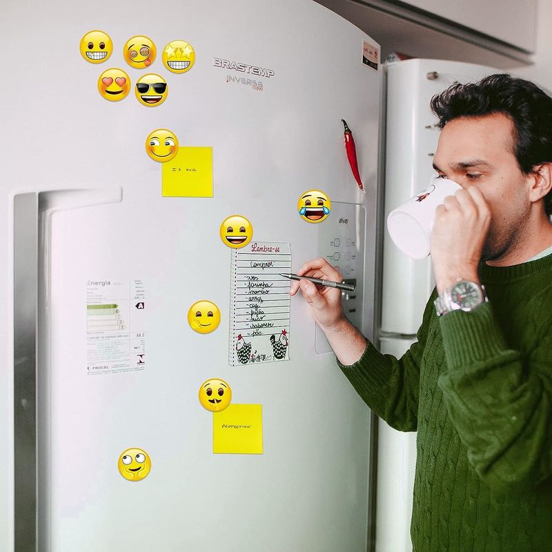 54Pcs Tatlı Emoji Dekoratif Mühitelik Mıknatısları Tahta Mıknatısları
