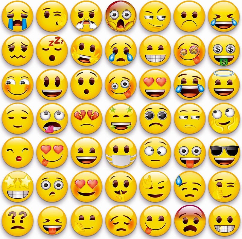 54Pcs Tatlı Emoji Dekoratif Mühitelik Mıknatısları Tahta Mıknatısları