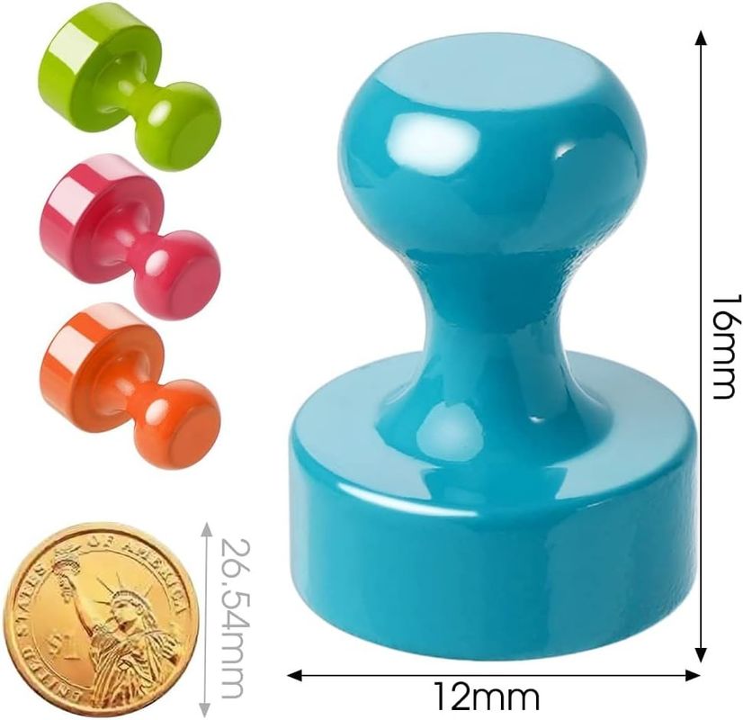 16Pcs Çok Renkli Manyetik Başparmaklık Metal Buzdolabı Mıknatısları Sınıf Mutfak Ofisi