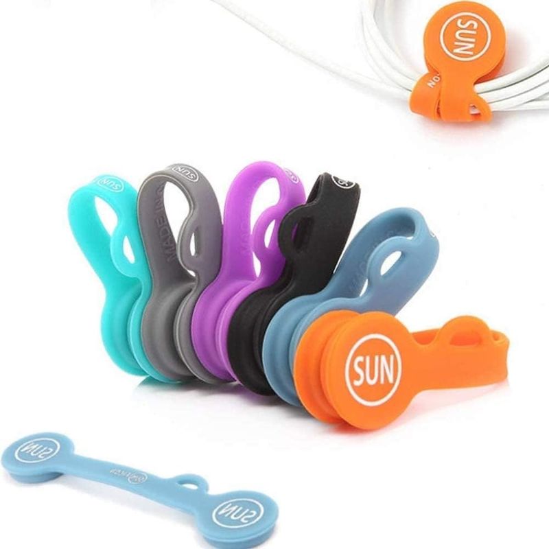 6PCS Manyetik Kablo Organizer Ev Ofisi Okulu için Renkli Kulaklık Kablo Sahibi