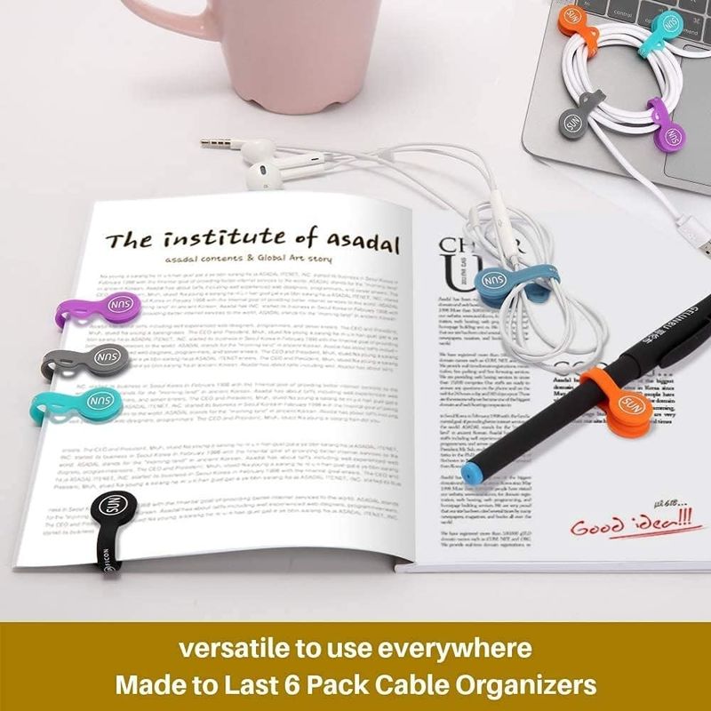 6PCS Manyetik Kablo Organizer Ev Ofisi Okulu için Renkli Kulaklık Kablo Sahibi
