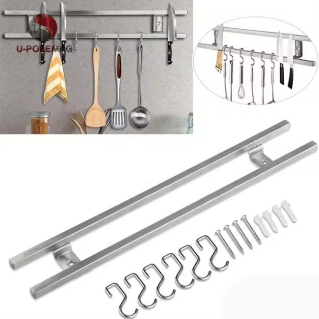 18 inç kare tüpler paslanmaz çelik duvar için magnetik bıçak tutucusu