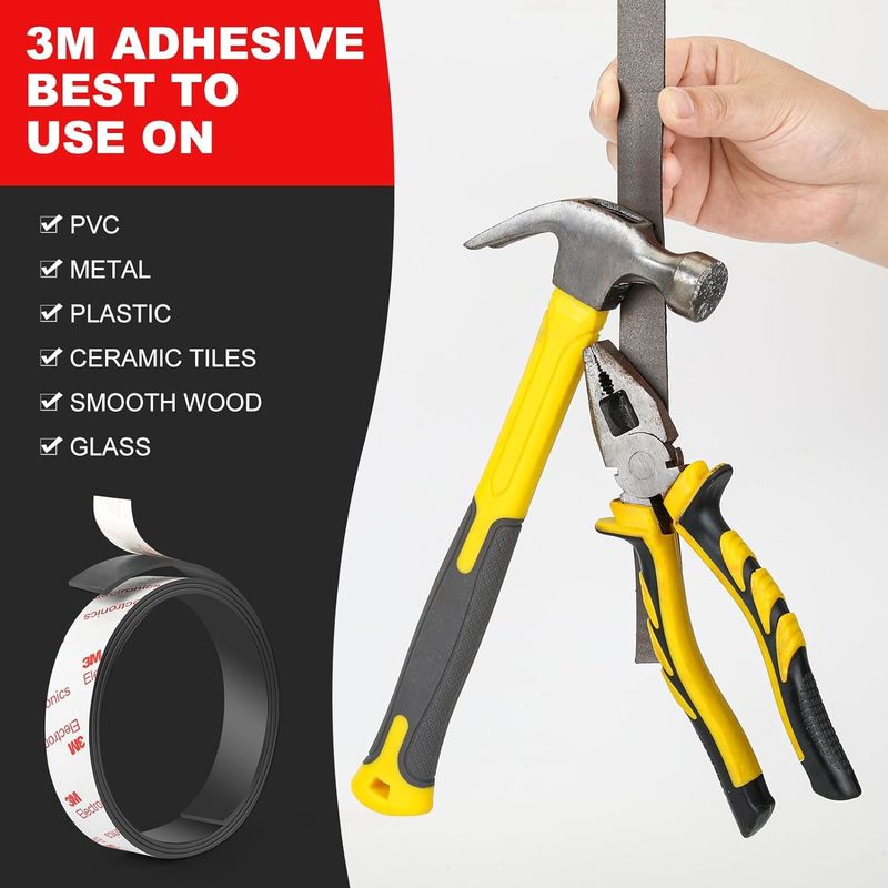 Elastiki Neodymium Manyetik Teyp Şeritleri Duvar DIY için Güçlü 3M Yapıştırıcı Destekle