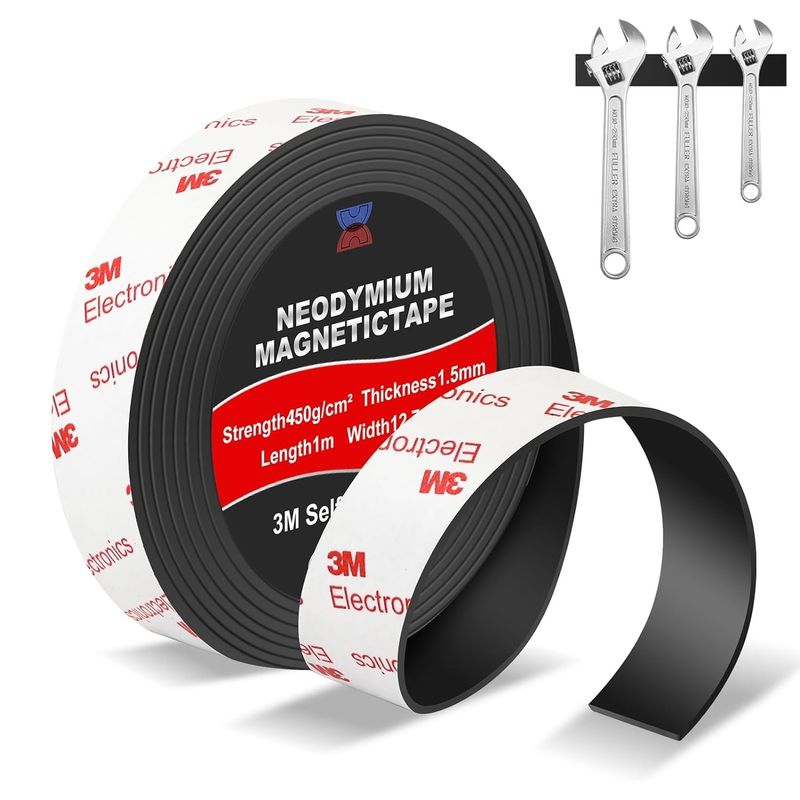 Elastiki Neodymium Manyetik Teyp Şeritleri Duvar DIY için Güçlü 3M Yapıştırıcı Destekle
