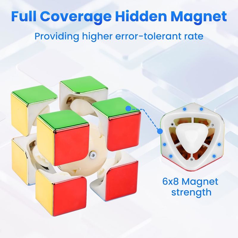 ABS Plastik Mini Manyetik Rubik's Cube Yansıtıcı 2x2 Hız Mıknatıs