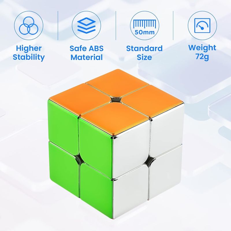 ABS Plastik Mini Manyetik Rubik's Cube Yansıtıcı 2x2 Hız Mıknatıs
