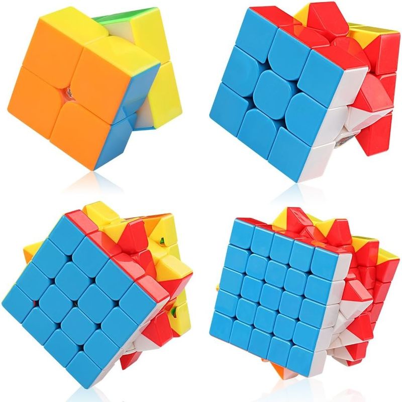 Çok renkli manyetik Rubik's Cube Set 2x2 3x3 4x4 5x5 Serisi