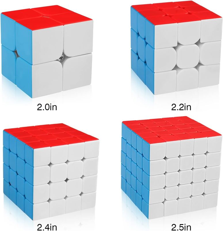Çok renkli manyetik Rubik's Cube Set 2x2 3x3 4x4 5x5 Serisi