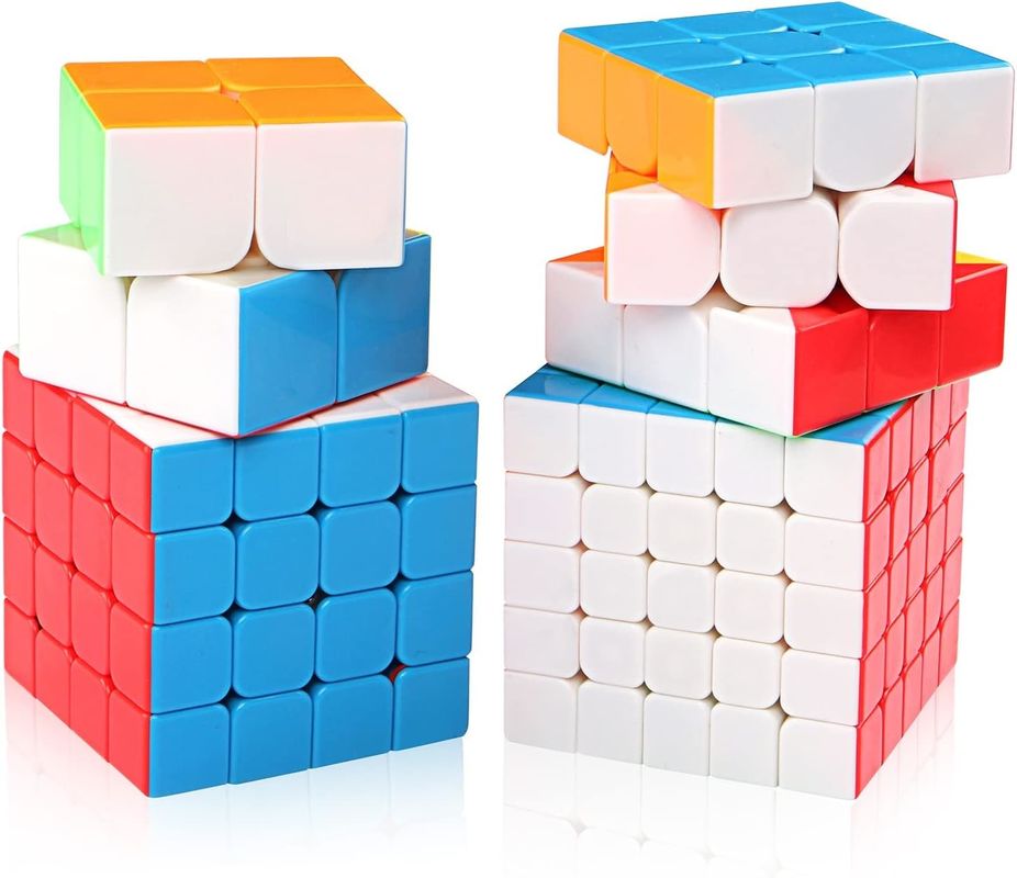 Çok renkli manyetik Rubik's Cube Set 2x2 3x3 4x4 5x5 Serisi