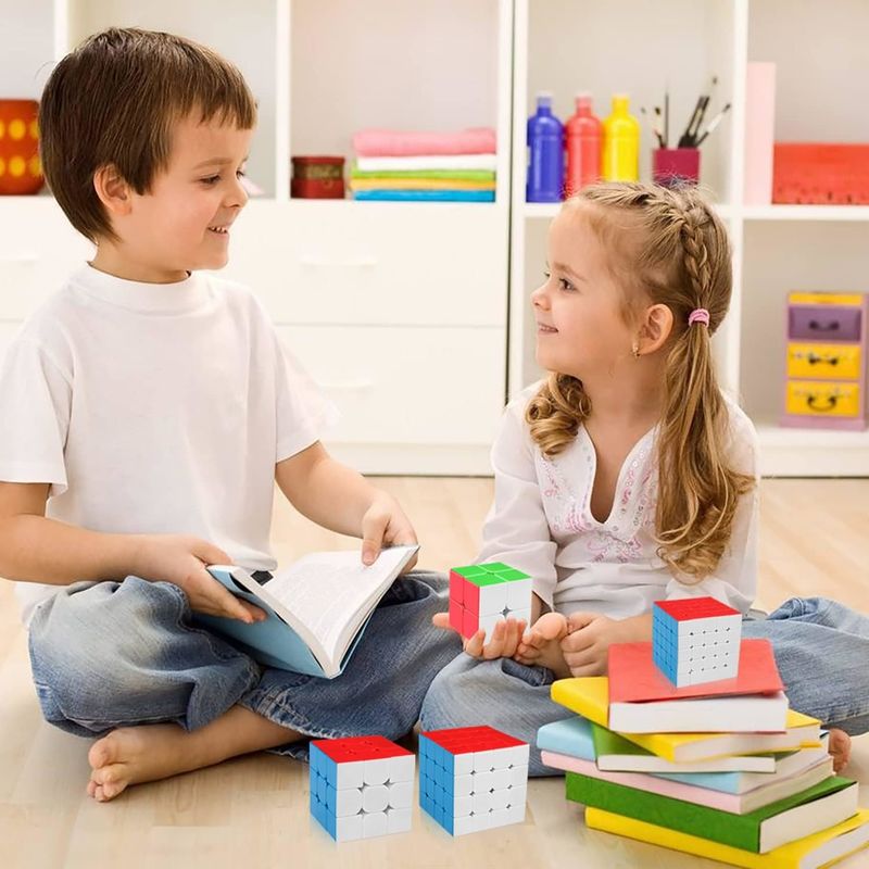 Çok renkli manyetik Rubik's Cube Set 2x2 3x3 4x4 5x5 Serisi