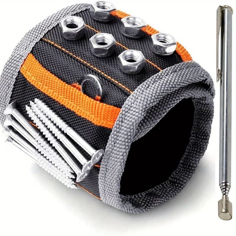 Parmak bandı ile manyetik bileklik Güçlü mıknatıslar tırnakları tutuyor Drill Bit Fındıklar Depolama