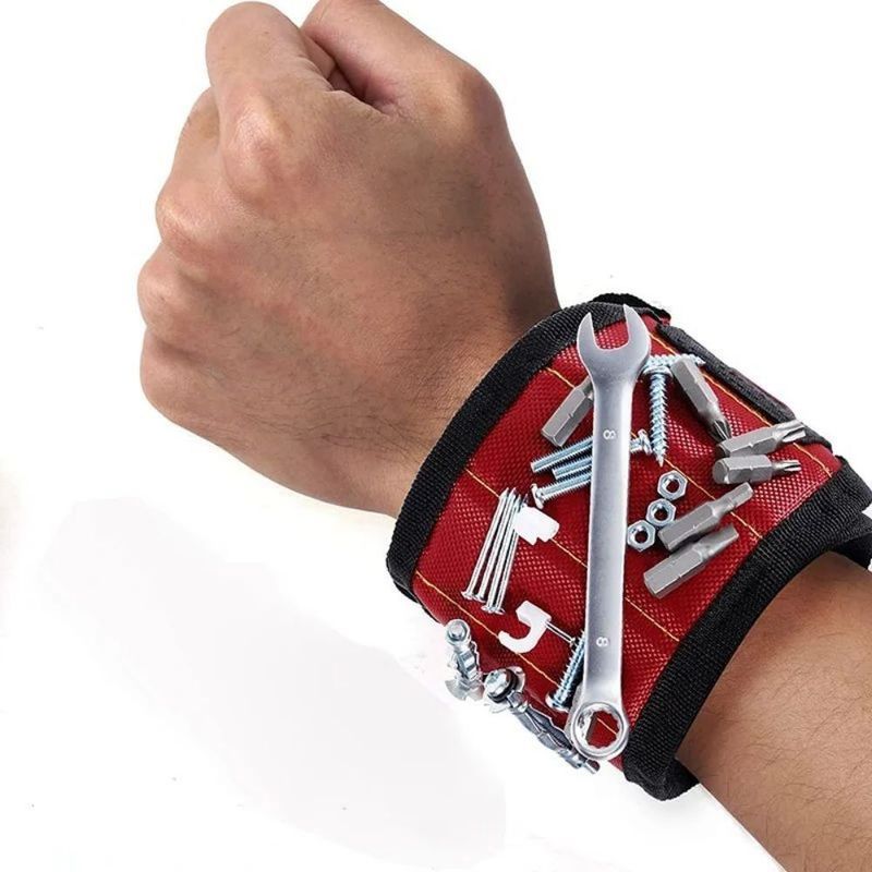 Elektrikçi Düzenlenebilir Bilek Kemeri Güçlü Manyetik Bilek Kemeri Tavsiye edilmiş vidalar ile taşınabilir alet çantası Paket Boyutu 5.00cm * 4.00cm * 3.00cm
