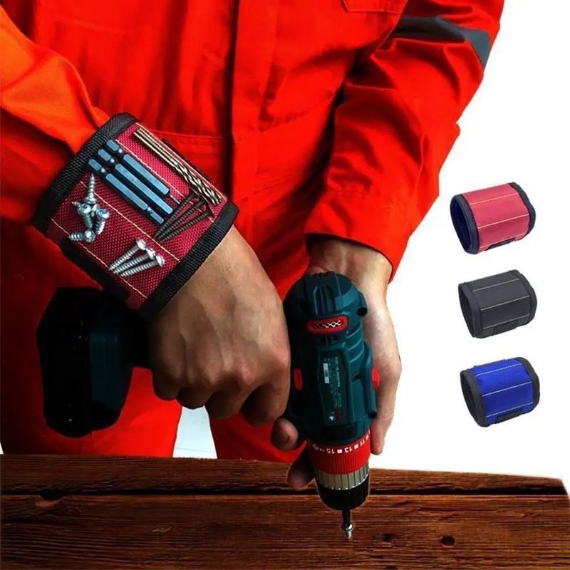 Elektrikçi Düzenlenebilir Bilek Kemeri Güçlü Manyetik Bilek Kemeri Tavsiye edilmiş vidalar ile taşınabilir alet çantası Paket Boyutu 5.00cm * 4.00cm * 3.00cm